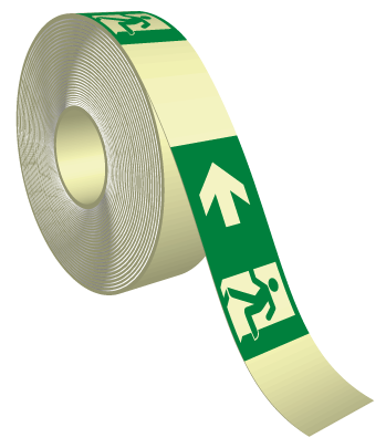 Tape fotoluminescerend nooduitgang links ISO 7010