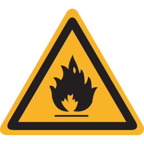 Sticker ontvlambare stoffen uv-line