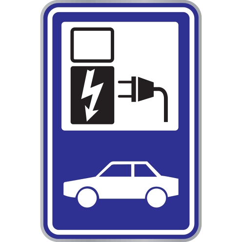 Parkeerbord "Oplaadpunt elektrische auto's" aluminium 400x600mm
