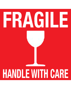 Sticker op rol "Fragile - Handle with care"