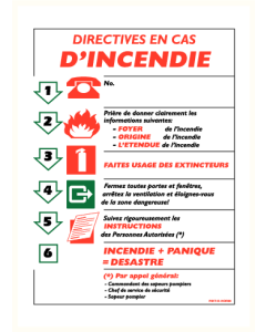 Richtlijnen bij brand 1 FR (bordje)