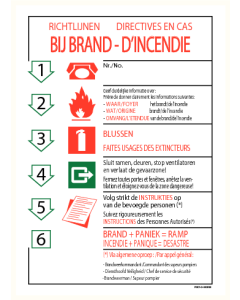 Richtlijnen bij brand 1 NL/FR (bordje)