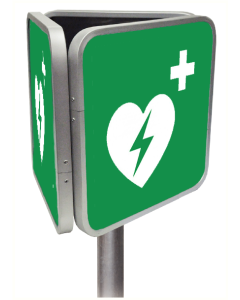 Aluminium 3D bord met pictogram AED - ISO 7010