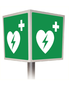 Aluminium 4D bord met pictogram AED - ISO 7010