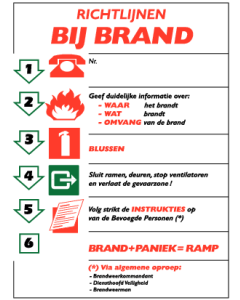 Richtlijnen bij brand 1 (sticker)