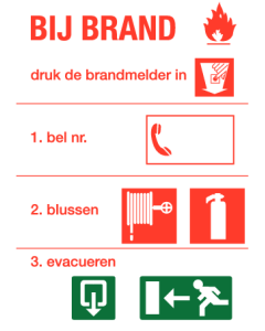 Richtlijnen bij brand 3 (sticker)