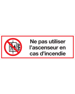 Autocollant Ne pas utiliser l'ascenseur en cas d'incendie
