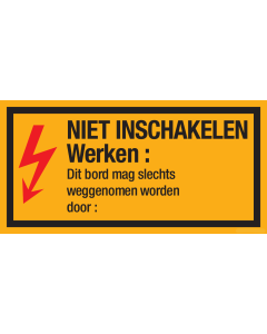 Magneetbord met pictogram en tekst "Niet Inschakelen"