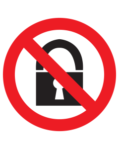 Bord met pictogram afsluiten verboden