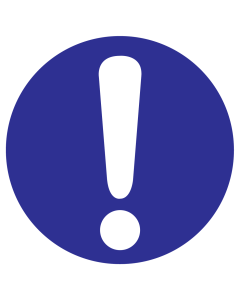 Blauw bord met pictogram om een algemeen gebod aan te duiden - ISO7010 - M001