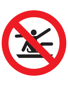 Bord met pictogram armen en benen in de slee houden ISO7010 - P046