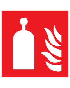 Bord met pictogram van een op afstand bedienbare blus unit