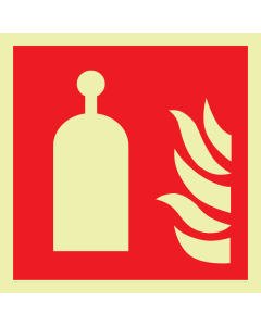 Fotoluminescerend bord met pictogram van een bedieningsstation op afstand volgens ISO 7010