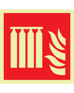 Fotoluminescerend bord met pictogram van een blusbatterij volgens ISO 7010