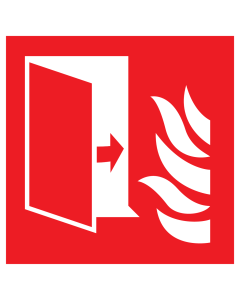 Bord met pictogram van een branddeur met vlam - ISO 7010 - F009