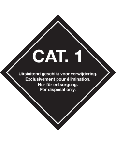 Bord Categorie 1 - Uitsluitend geschikt voor verwijdering