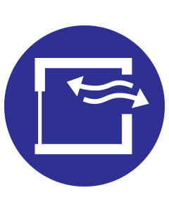 Blauw bord continue ventileren verplicht