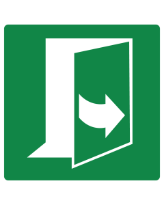 Bord met pictogram nooduitgang trekken linkerklant ISO 7010
