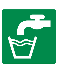 Bord met pictogram drinkwater (groen) ISO 7010