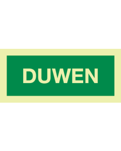 Fotoluminescerend bord met tekst DUWEN