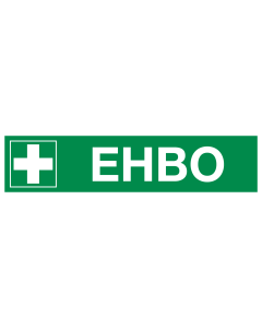 Bord met tekst EHBO
