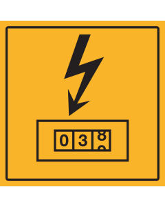 Bordje met pictogram voor het aanduiden van de locatie van de elektrameter