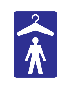 Bord met pictogram voor aanduiden ruimte met garderobe voor heren