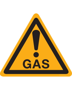 Bord met pictogram waarschuwing Gas
