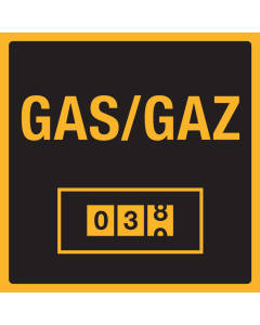 Bordje met pictogram voor aanduiding van de gasmeter