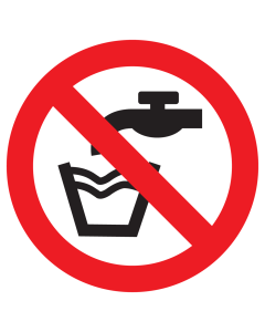 Bord met pictogram geen drinkwater