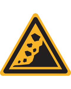 Bord met pictogram "Waarschuwing Aardverschuiving" - ISO 7010 - W078