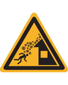 Bord met pictogram "Waarschuwing Daklawine" - ISO 7010 - W040