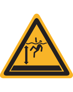 Bord met pictogram "Waarschuwing Diep Water" - ISO 7010 - W047