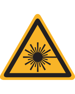 Bord met pictogram waarschuwing laserstralen - ISO7010 - W004