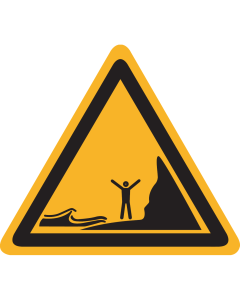 Bord met pictogram "Waarschuwing Vloedgevaar" - ISO 7010 - W060