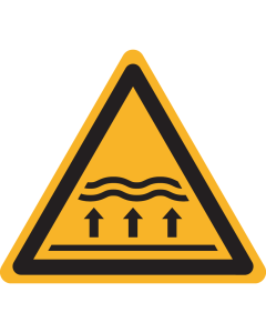 Bord met pictogram "Waarschuwing Overstromingsgebied" - ISO 7010 - W077