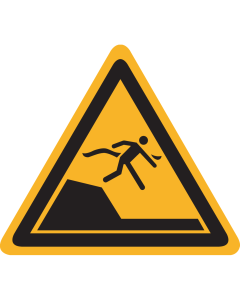 Bord met pictogram "Waarschuwing Plotselinge Diepte" - ISO 7010 - W050
