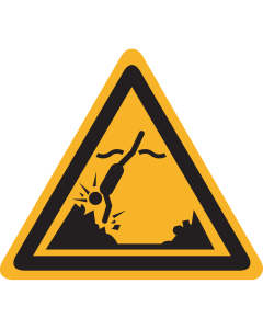 Bord met pictogram "Gevaar voorwerpen, objecten, stenen of rotsen Onder Water" - ISO 7010 - W049
