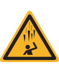 Bord met pictogram "Waarschuwing Vallend IJs" - ISO 7010 - W039