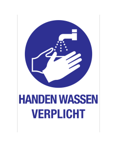 Bord met pictogram en tekst om aan te duiden dat handen wassen verplicht is - ISO7010 - M011
