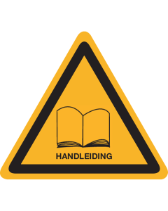 Bord met pictogram "Handleiding Lezen"