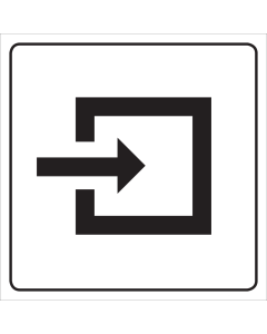 Wit bord met pictogram voor het aanduiden van een ingang