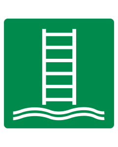Bord met pictogram inschepingsladder ISO 7010