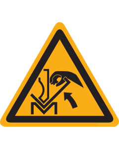 Bord met pictogram knelgevaar voor hand - ISO 7010 - W031