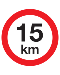 Bord met pictogram maximale snelheid 15km