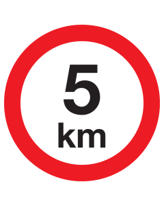 Bord met pictogram maximale snelheid 5km