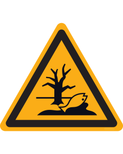 Bord met pictogram milieugevaar