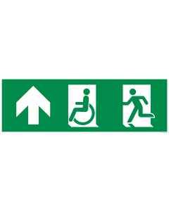 Bord Nooduitgang rechtdoor beperkte mobiliteit