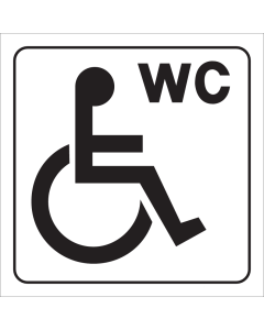 Bord met pictogram mindervalide voor ruimte met toilet