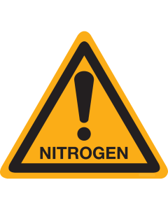 Bord met pictogram "Let op, Nitrogen"